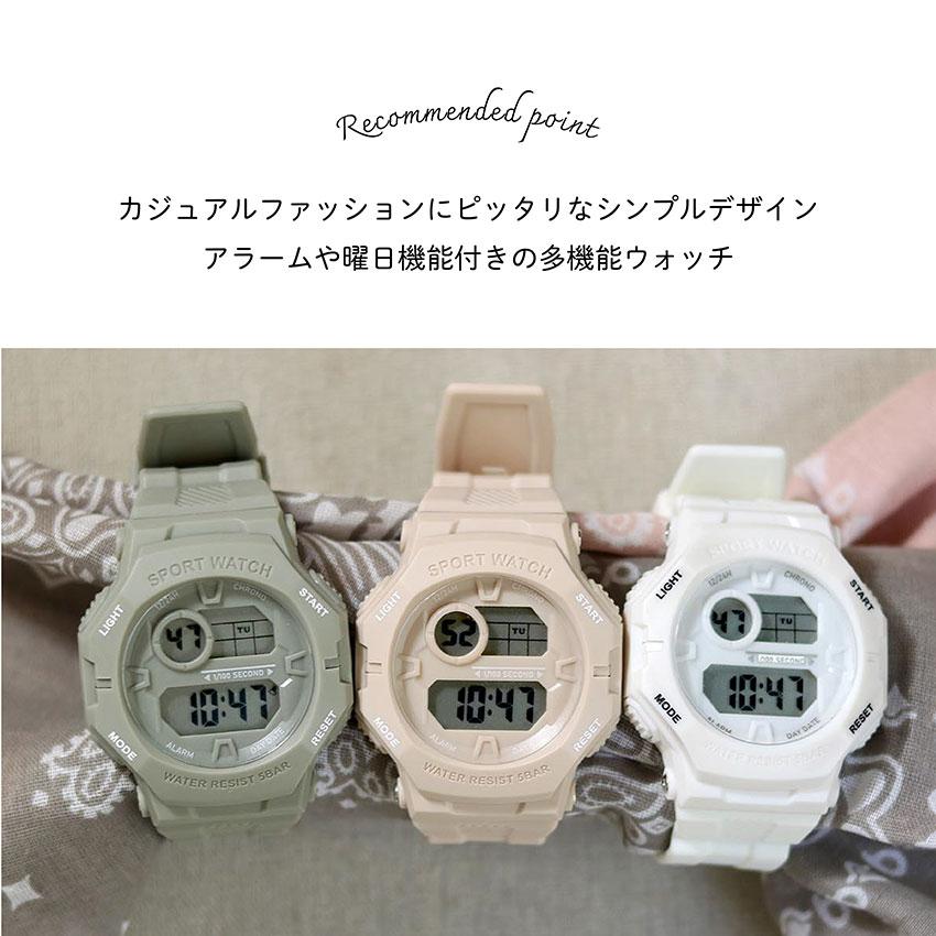 腕時計 レディース デジタル シーム メンズ ユニセックス 3気圧防水 日常生活防水 カジュアル アウトドア キャンプ 登山 アラーム カレンダー フィールドワーク | field work | 06
