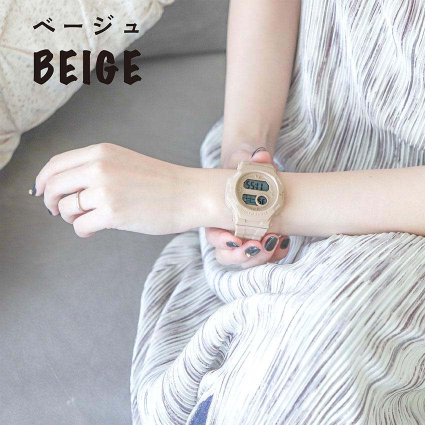 腕時計 レディース デジタル シーム メンズ ユニセックス 3気圧防水 日常生活防水 カジュアル アウトドア キャンプ 登山 アラーム カレンダー フィールドワーク | field work | 10