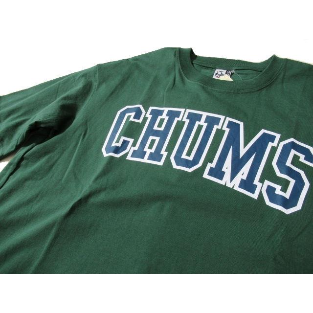 チャムス/CHUMS　オーバーサイズドチャムスカレッジＴシャツ リサイクルコットン 大きめＴシャツ CH01-2180 ダークグリーン Lサイズ｜fifth｜02