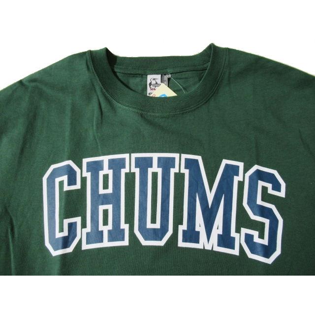 チャムス/CHUMS　オーバーサイズドチャムスカレッジＴシャツ リサイクルコットン 大きめＴシャツ CH01-2180 ダークグリーン Lサイズ｜fifth｜04