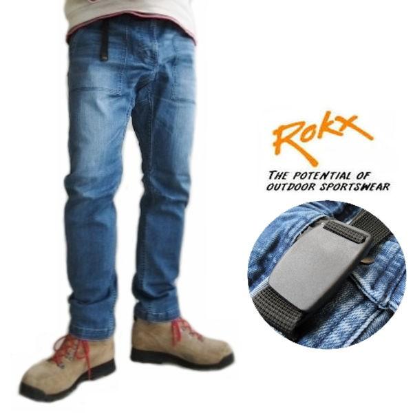 お金を節約 ROKX ロックスDENIM FATIGUE PANT ストレッチデニム