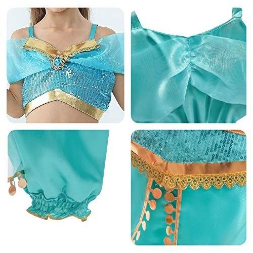 ジャスミン ドレス 子供 コスプレ 衣装 豪華7点 セット ( プリンセス