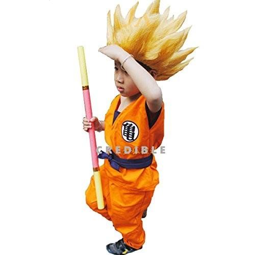 ドラゴンボール 孫悟空 風 子供 用 コスチューム ウィッグ 付き 豪華７点 フルセット   S M L 100 110 120 130 140 *.☆ CREDIBLE ☆*゜｜fifthavenue-ys｜02