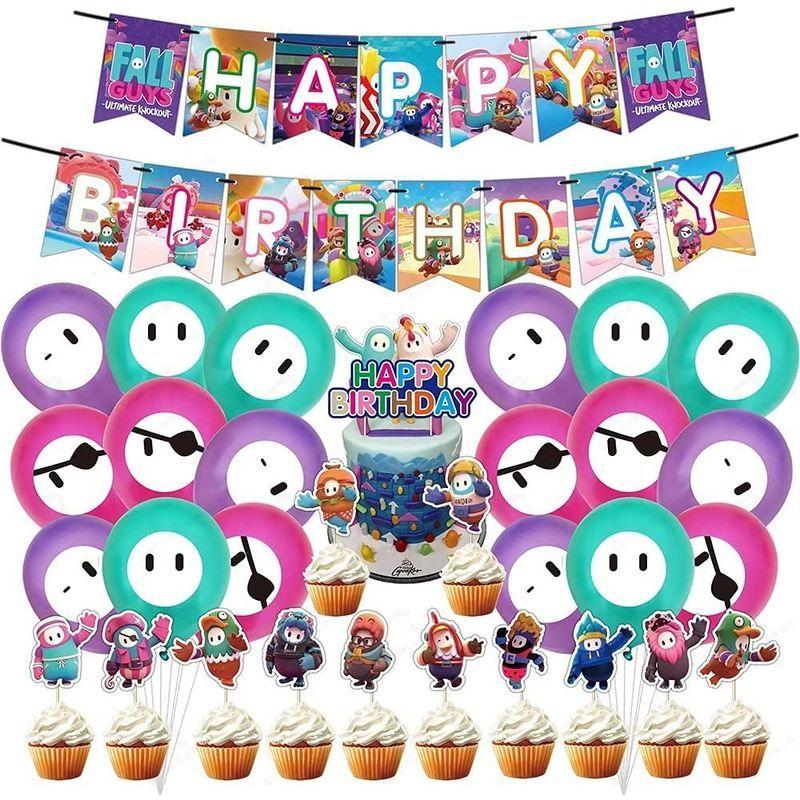 フォールガイズ 誕生日 飾り付け パーティー セット Fall Guys 可愛い キャラクター ゲーム パープル ブルー 子供 面白い 男の Fifthshop 通販 Yahoo ショッピング