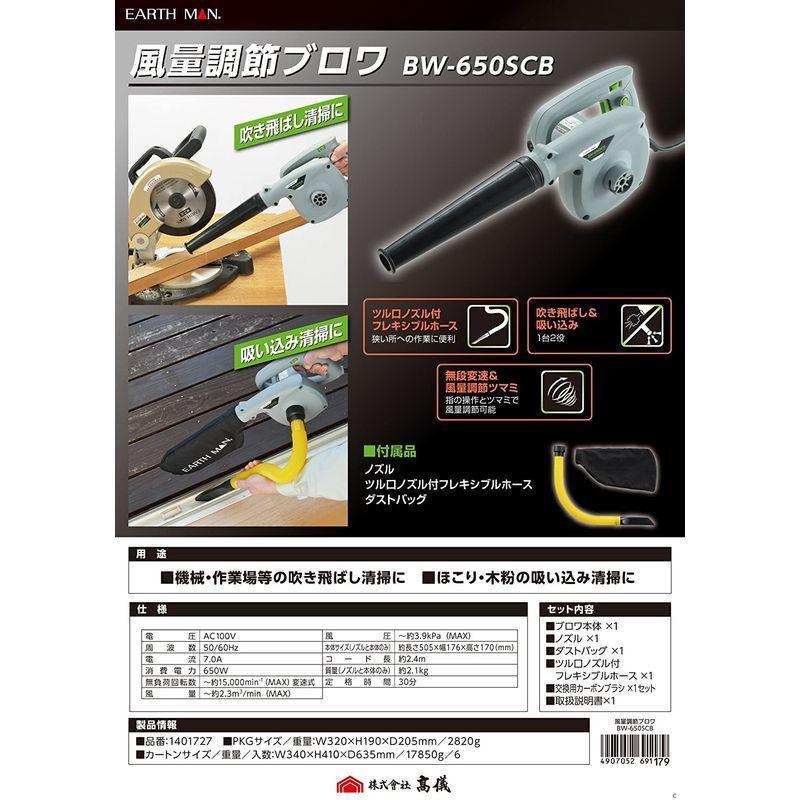 売上実績NO.1高儀 EARTH MAN 風量調節ブロワ BW-650SCB 農業用 玉鳥 レザーソー スーパー剣龍高枝切用 ポール 1.9m用 785