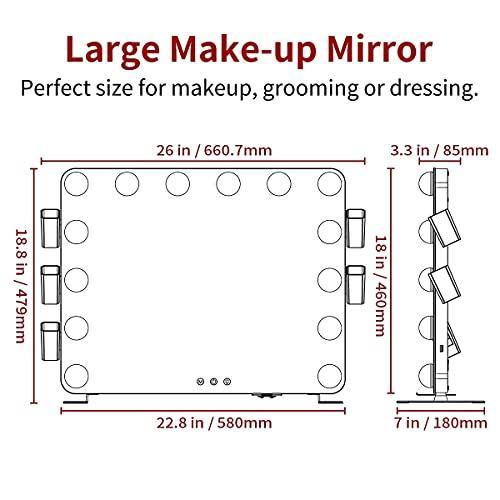 Wonstart 化粧鏡 女優ミラー 14個LED電球付き 3色ライトモード