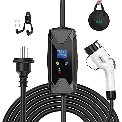 Qkcabo 100V電気自動車充電ケーブルSAE J1772とテスラアダプタ
