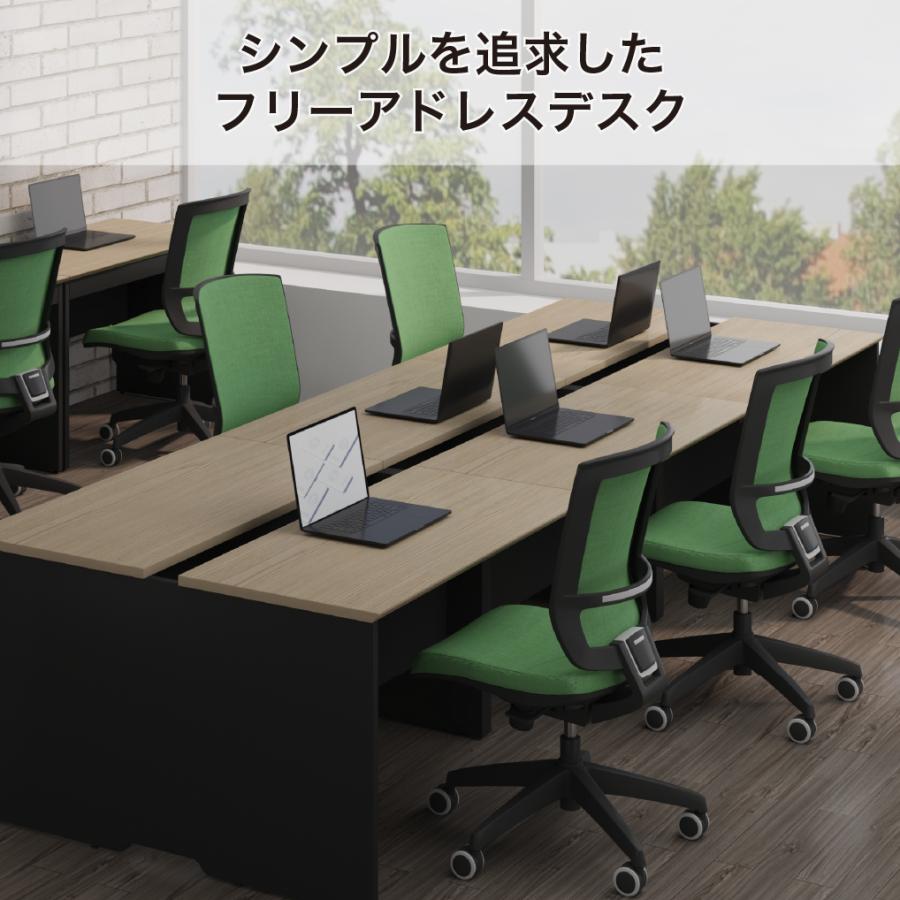 木製 フリーアドレスデスク 幅120×奥行120×高72cm モニターアーム対応 
