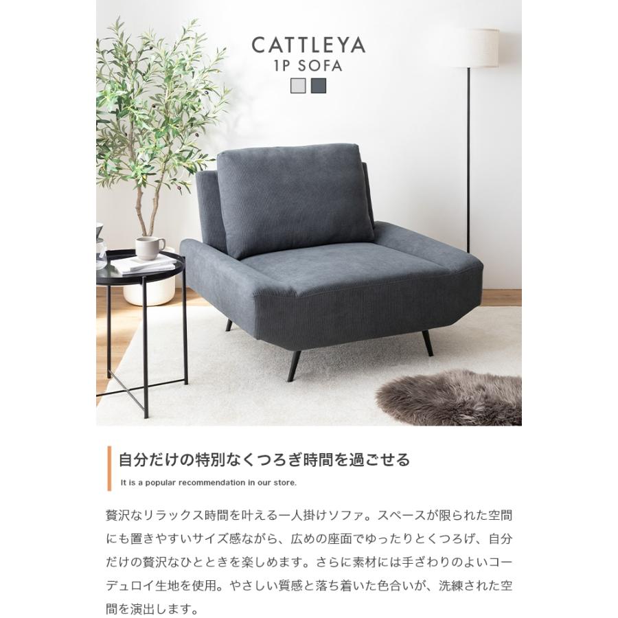 一人掛け ワイドソファ 単品 ローソファ コーデュロイ クッション付き 