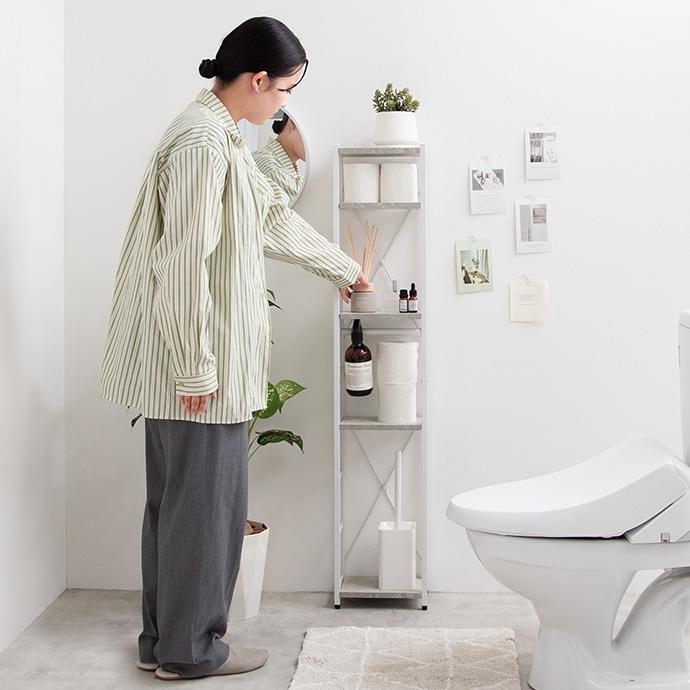 スリム トイレラック 幅25cm オープンラック 棚 隙間収納 高さ126cm 省