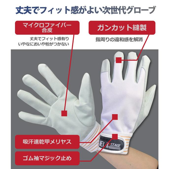 作業用手袋 メンズ レディース M-LLサイズ おたふく手袋 K-41 ネクステージ ワン 人工皮革手袋 メール便対応|fight|02