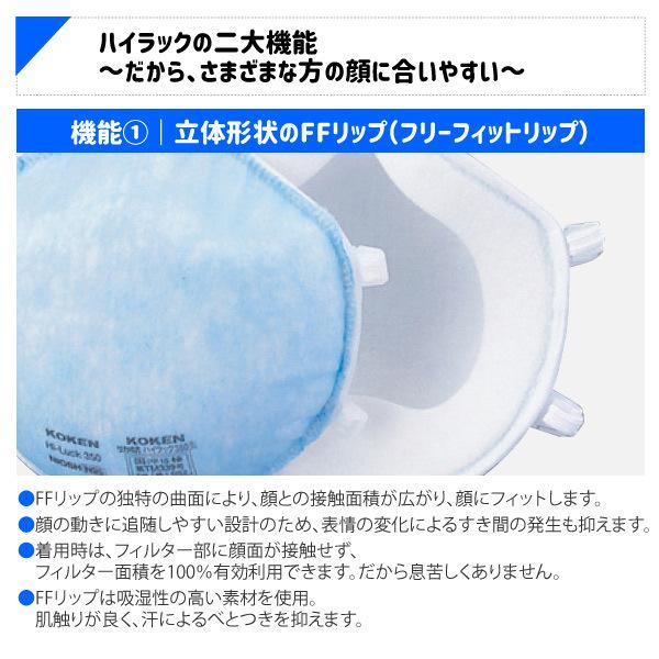 使い捨てマスク KOKEN／興研 ハイラック350型 使い捨て式防じんマスク