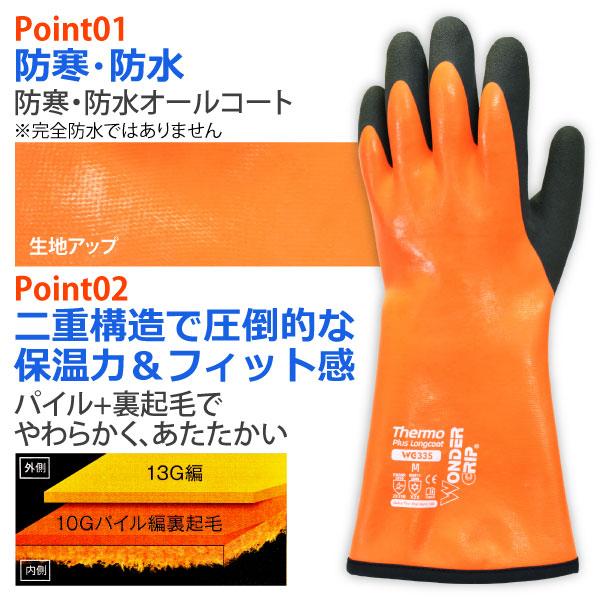 WONDERGRIP ユニワールド 作業用防寒手袋 メンズ レディース M-XL