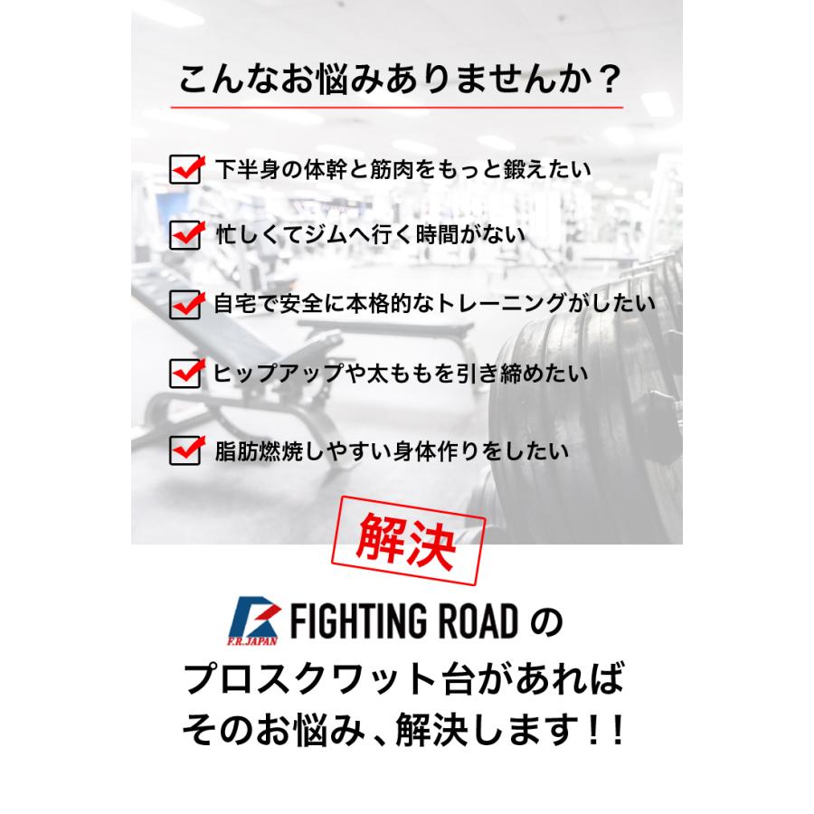 プロスクワット台 スクワット専用 筋トレ トレーニングマシン ファイティングロード キングofベンチ 用 ホームジム｜fightingroad｜02