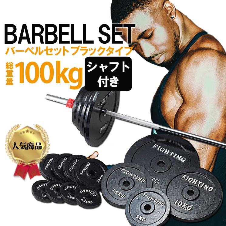 ファイティングロード ベンチ台 シャフト プレートセット 100kg