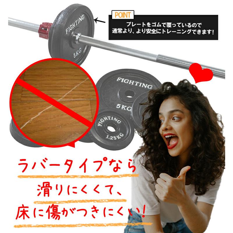 ファイティングロードバーベル セット ラバータイプ 140kgセット