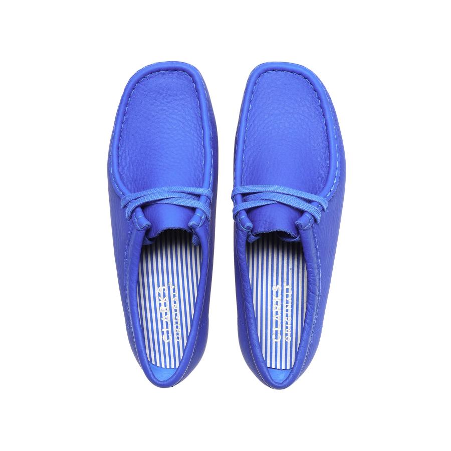 クラークス ワラビー ブライトブルーレザー Clarks Wallabee. Bright 