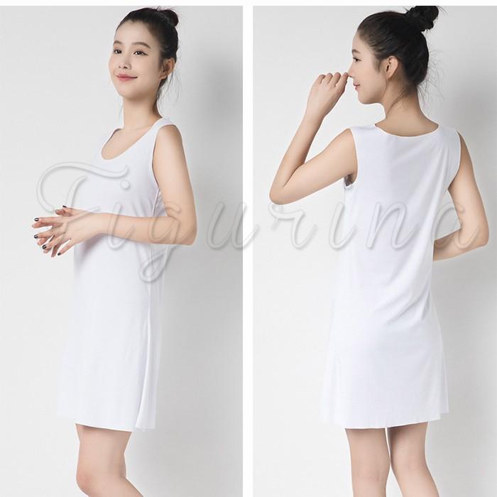 タンクワンピース 送料無料 レディース ノースリーブ 無地 膝丈 膝上 タンクトップ ネグリジェ インナー 大きいサイズ ストレッチ 重ね着 春夏秋 02fwp727 Figurina 通販 Yahoo ショッピング