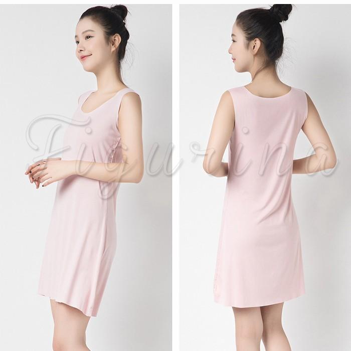 タンクワンピース 送料無料 レディース ノースリーブ 無地 膝丈 膝上 タンクトップ ネグリジェ インナー 大きいサイズ ストレッチ 重ね着 春夏秋 02fwp727 Figurina 通販 Yahoo ショッピング