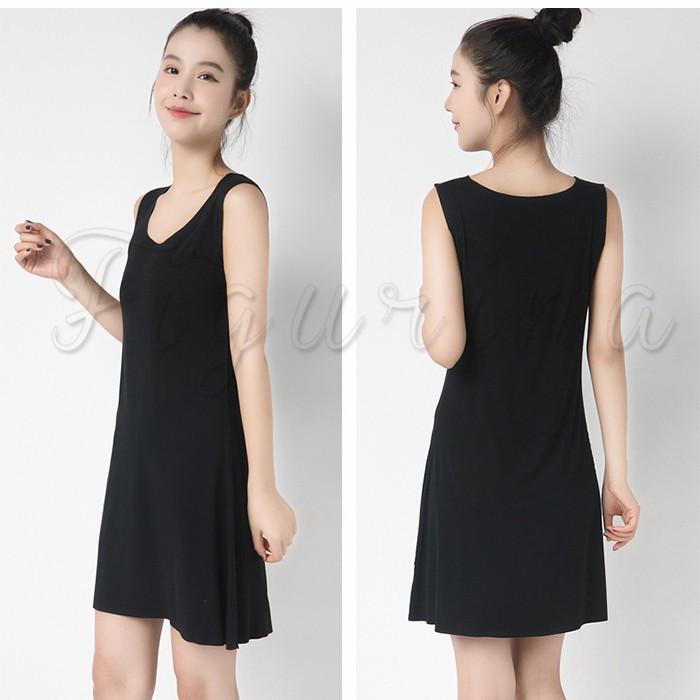 タンクワンピース 送料無料 レディース ノースリーブ 無地 膝丈 膝上 タンクトップ ネグリジェ インナー 大きいサイズ ストレッチ 重ね着 春夏秋 02fwp727 Figurina 通販 Yahoo ショッピング