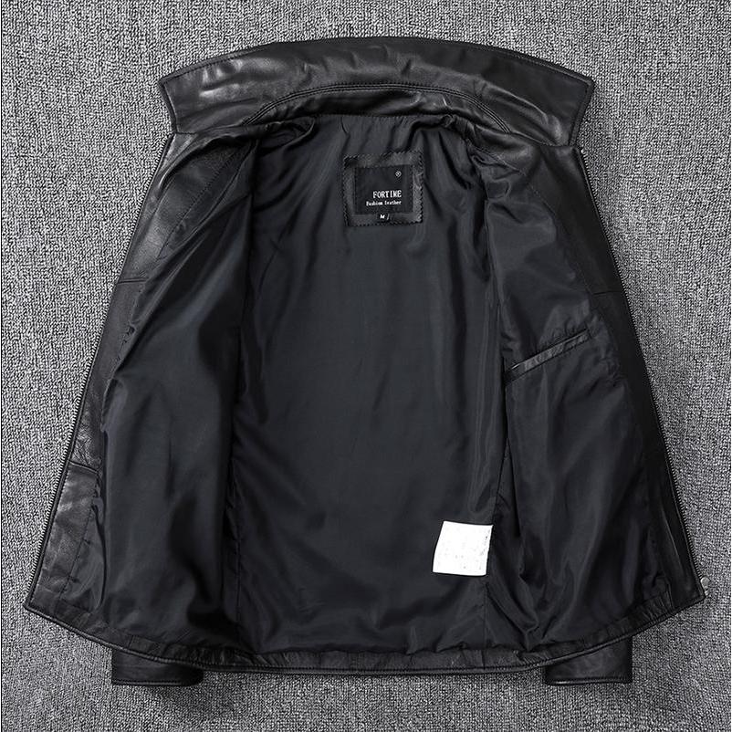 ラム革ジャケット 本革 メンズ ショートコート 防風 保温性 レザーアウター 革ジャン ブルゾン 秋服 ジップアップ バイク ビジネス_4