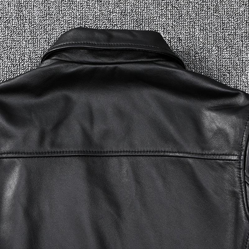 ラム革ジャケット 本革 メンズ ショートコート 防風 保温性 レザーアウター 革ジャン ブルゾン 秋服 ジップアップ バイク ビジネス_7