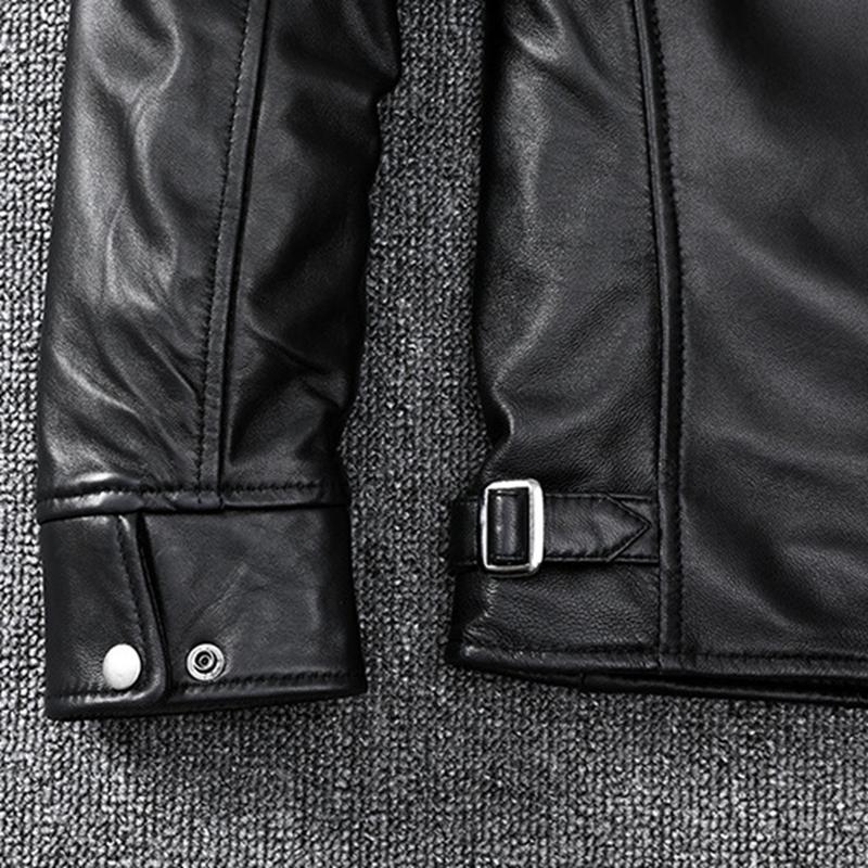 ラム革ジャケット 本革 メンズ ショートコート 防風 保温性 レザーアウター 革ジャン ブルゾン 秋服 ジップアップ バイク ビジネス_8