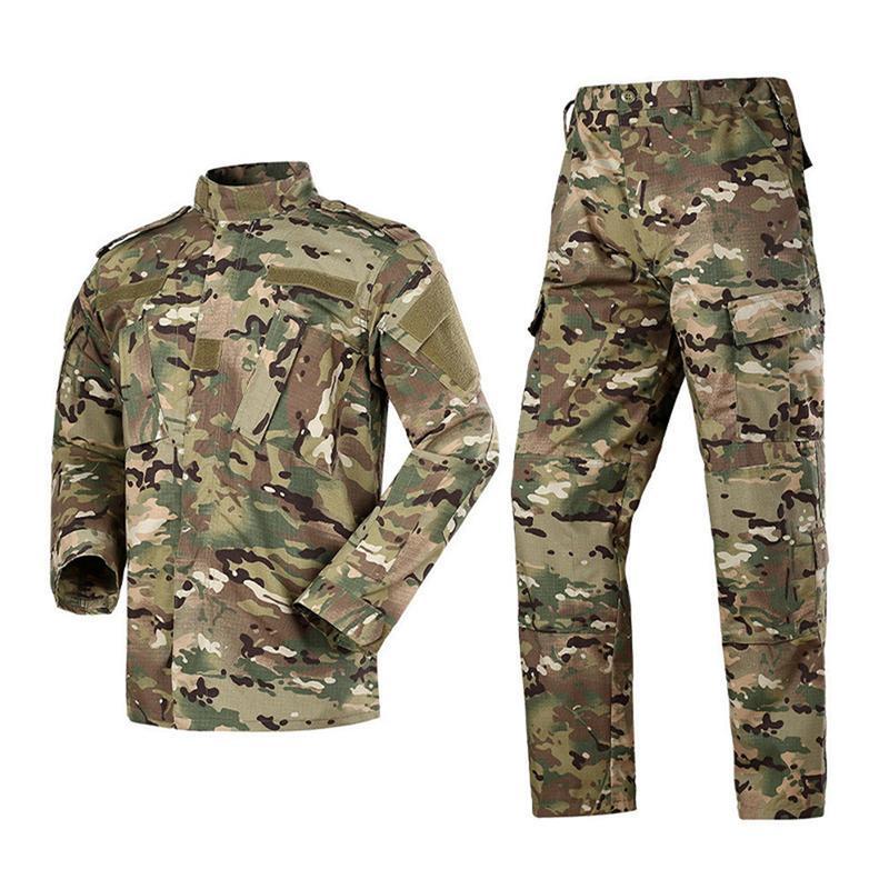 ミリタリージャケット コンバット メンズ 2点セット サバゲー タクティカルパンツ 作業服 戦闘服 ACU ストレッチ 通気 速乾 自衛隊 ...