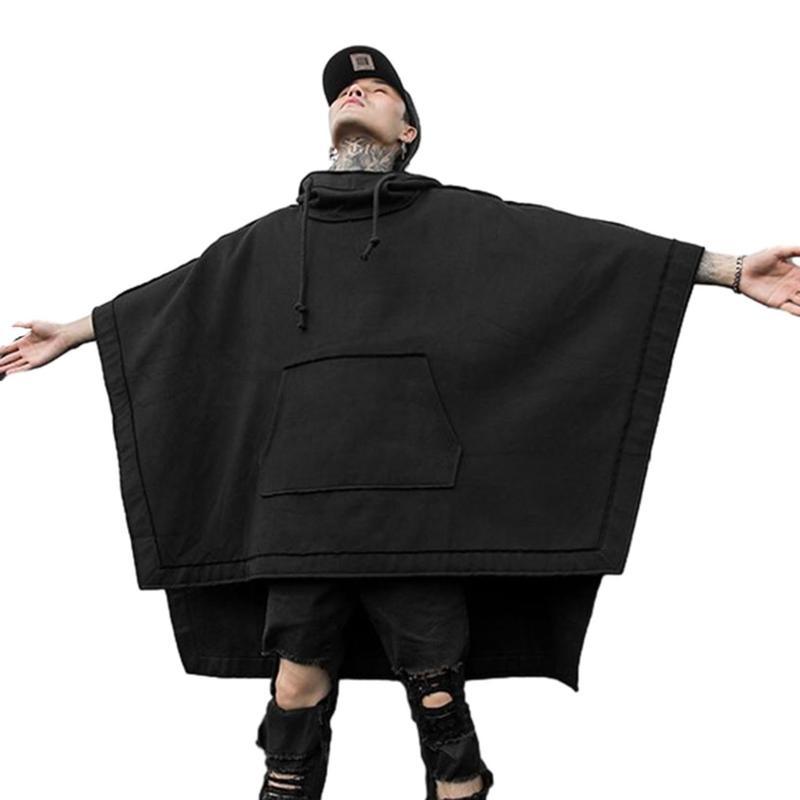 メンズ マント スウェット フード付き 長袖シャツ 暗黒系 原宿 日系