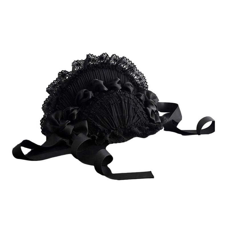 ロリータ帽子 髪飾り ベレー帽 黒 紫 ピンク ヘッドドレス ボンネット