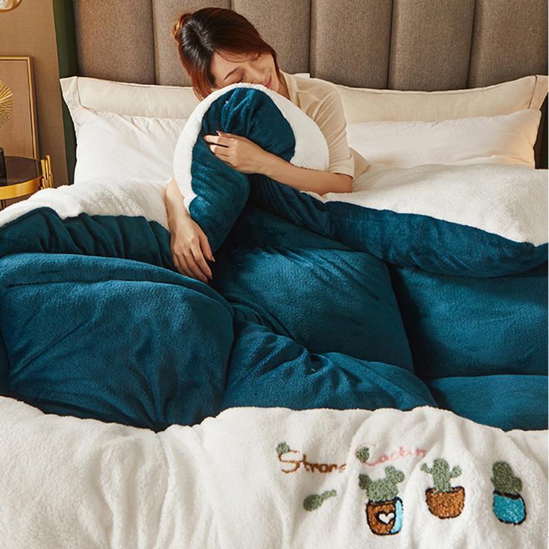 掛けふとん 毛布と掛け布団両用タイプ 肌掛け布団 シープボア ダブル 