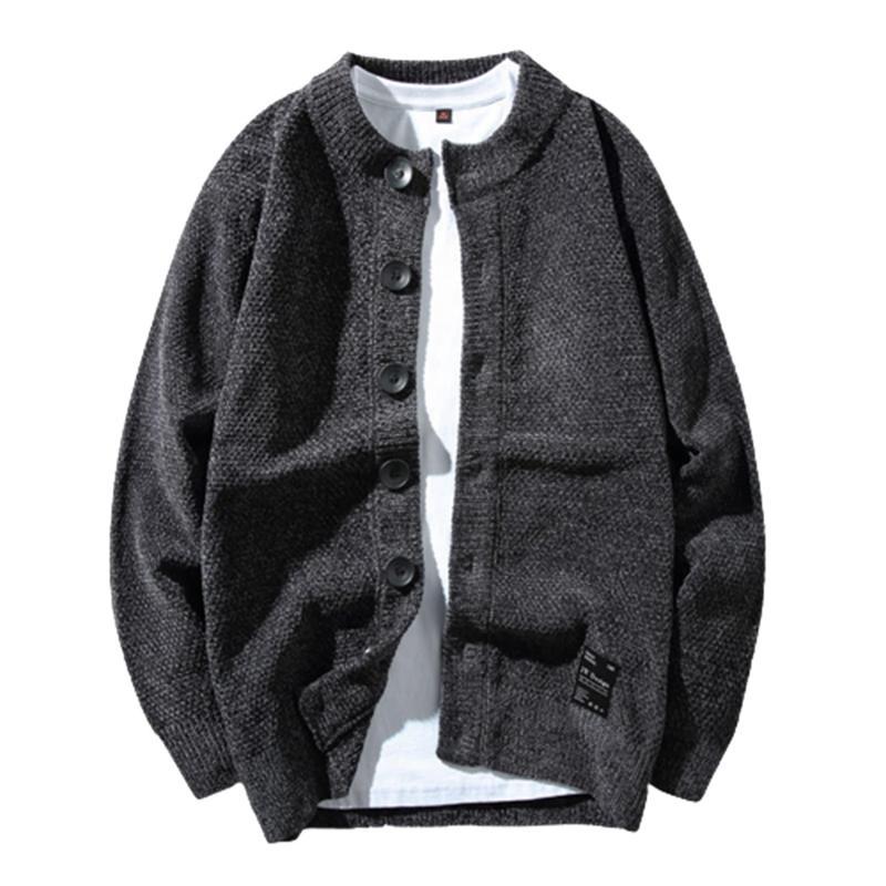 メンズ ニットカーディガン ショール 丸首 セーター ジャケット 長袖