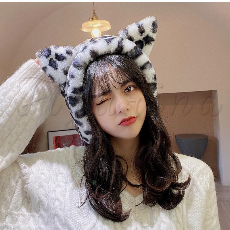 耳あて レディース イヤーマフ 耳カバー 猫耳付き ヒョウ柄 もこもこ ウォーマー 防寒 暖かい 超可愛い アウトドア 秋冬物 きれいめ おしゃれ 送料無料 em0004 Figurina 通販 Yahoo ショッピング