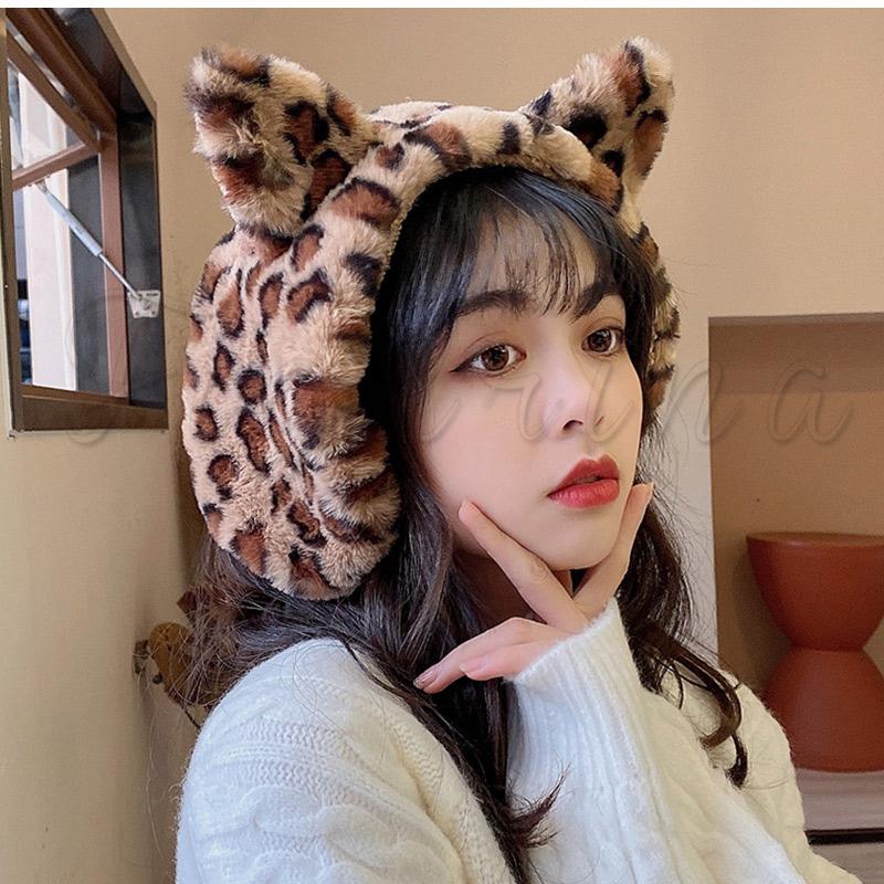 大人気新作 ヒョウ柄耳あて Teleacv Cl