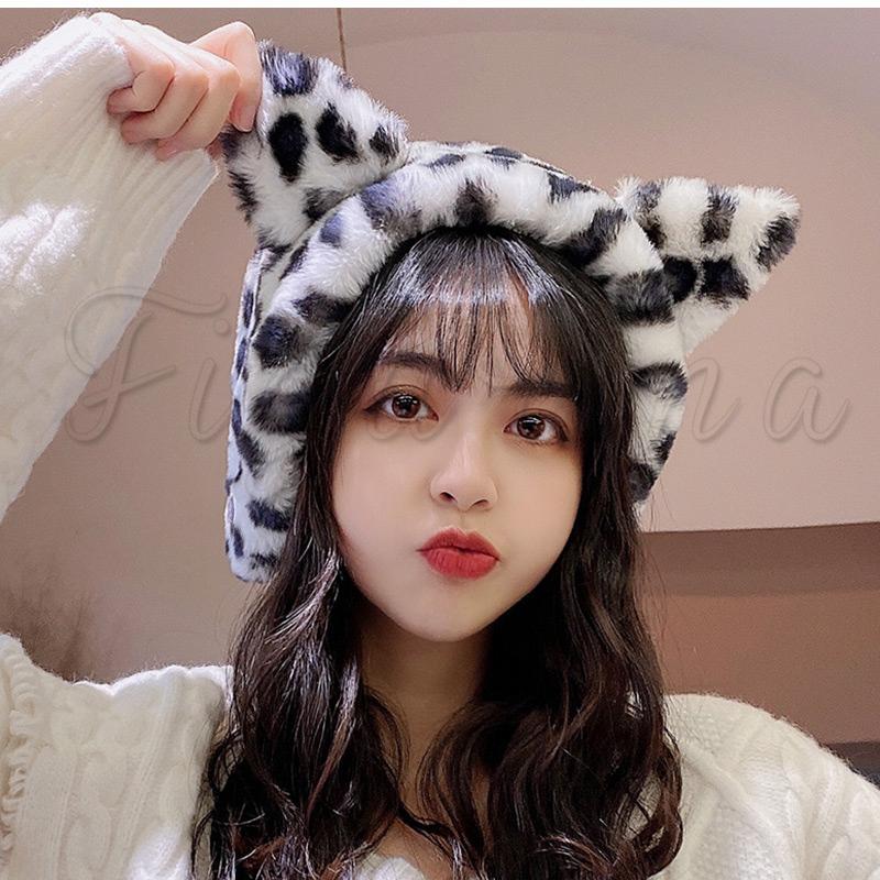 耳あて レディース イヤーマフ 耳カバー 猫耳付き ヒョウ柄 もこもこ ウォーマー 防寒 暖かい 超可愛い アウトドア 秋冬物 きれいめ おしゃれ 送料無料 em0004 Figurina 通販 Yahoo ショッピング