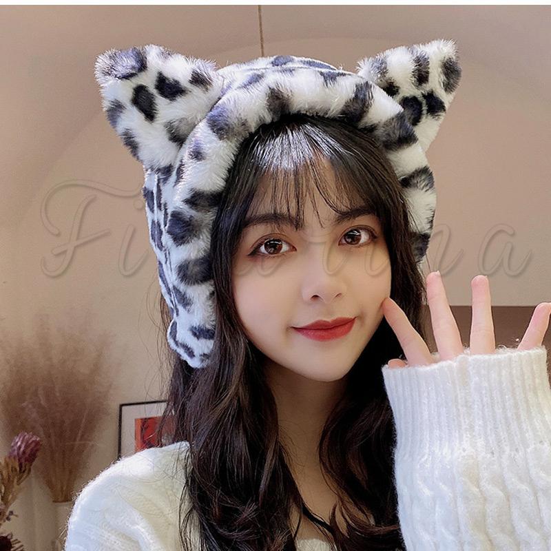 耳あて レディース イヤーマフ 耳カバー 猫耳付き ヒョウ柄 もこもこ ウォーマー 防寒 暖かい 超可愛い アウトドア 秋冬物 きれいめ おしゃれ 送料無料 em0004 Figurina 通販 Yahoo ショッピング