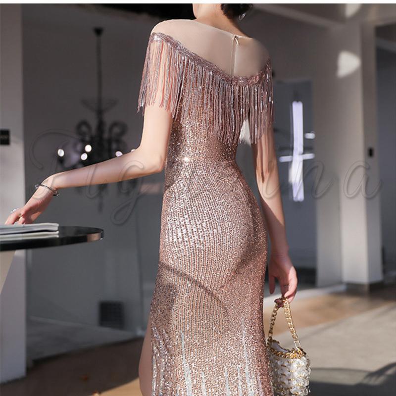 今年の新作から定番まで ワンピース ロングドレス オワショルダー 結婚式ドレス レディース パーティードレス キラキラ 送料無料 おしゃれ きれいめ 発表会 演奏会 ステージ演出服 パーティドレス サイズ L Captains Agency