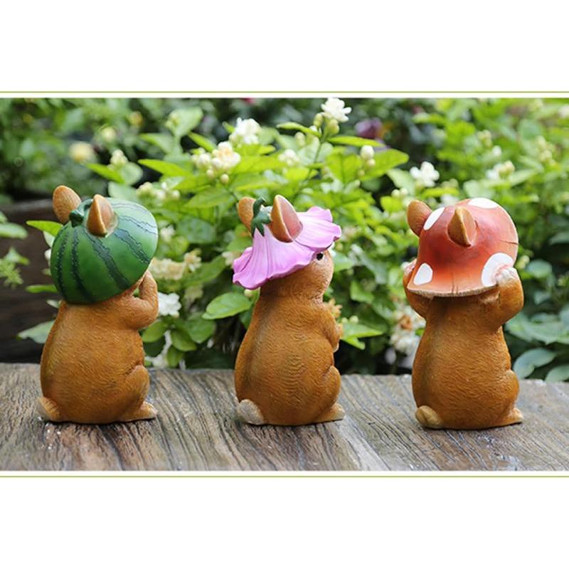 ガーデニング 置物 うさぎ オーナメント 黄色 おしゃれ かわいい B ガーデン 雑貨 グッズ 動物 うさぎ 北欧 ガーデン 庭飾り 園芸_2