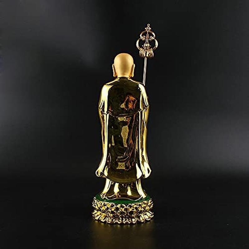 仏像 置物 地蔵菩薩立像 樹脂製 金色 (総高さ28.5cm×巾9.5cm) ◇子育て