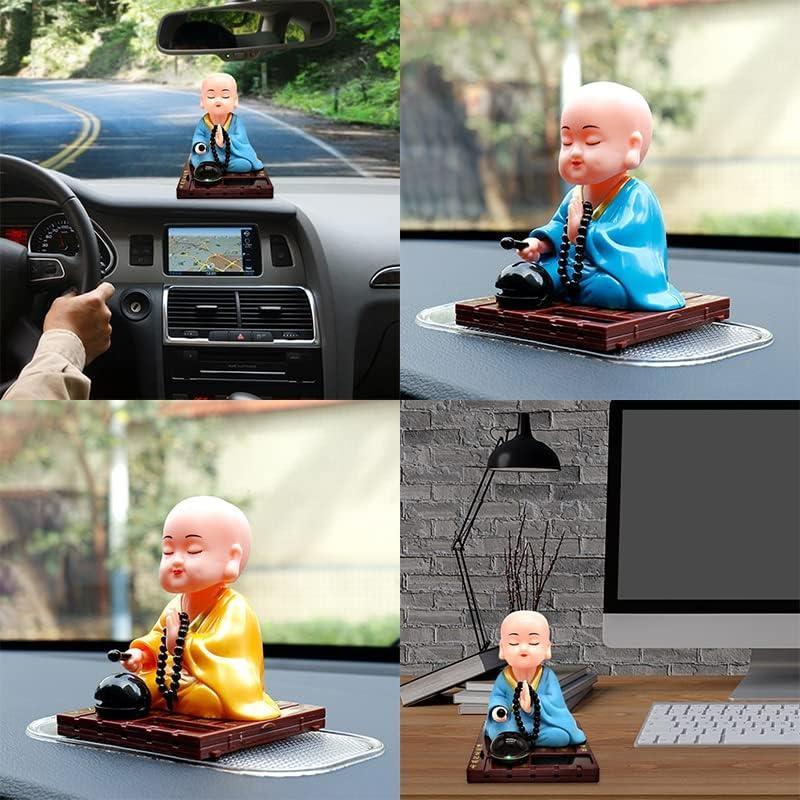 僧侶 置物 おもちゃ 車のダッシュ飾り 頭踊り お坊さん彫像 ソーラー