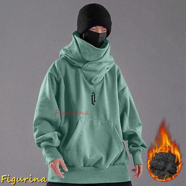 ボリュームネック パーカー メンズ タートルネック フード付き