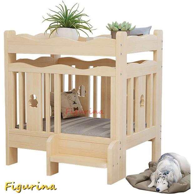 犬 ベッド 木製犬用ベッド 高架ペットベッド ペットソファベッド