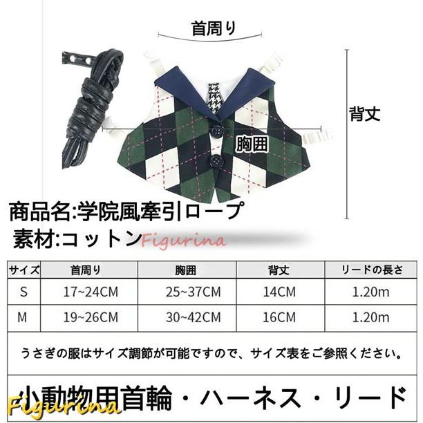 うさぎ服 可愛い 学院風 ウサギ 子猫 ハーネス リード セット
