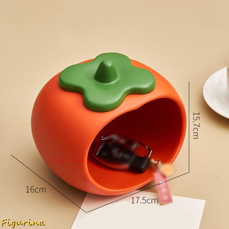 置き物 トレイ ジュエリー トレー 柿 収納 おしゃれ かわいい 果物 インテリア 置物 小物 入れ 小皿 ピアス ネックレス F 指輪_5