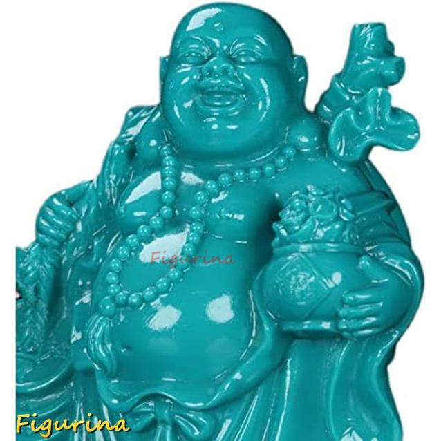 仏像 七福神 布袋 様 天然ターコイズ （トルコ石）布袋様の置物 金運