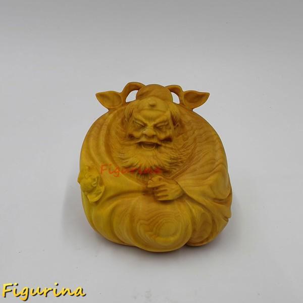 木彫りの仏像【鍾馗さん】柘植 6cm 木製彫刻 鍾馗様 置物 鍾馗さま