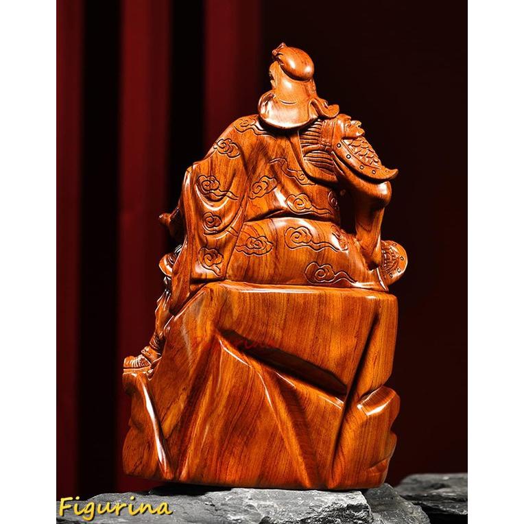 関羽三国志彫刻一刀彫り置物インテリア