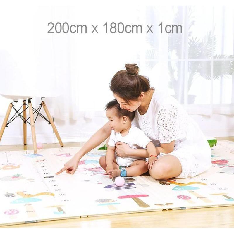 ベビープレイマット 1.8M*1.6M*1.5cm 赤ちゃん 遊びマット フロアマット 両面使用 両面印刷 リバーシブル 遊びマット 吸水の画像