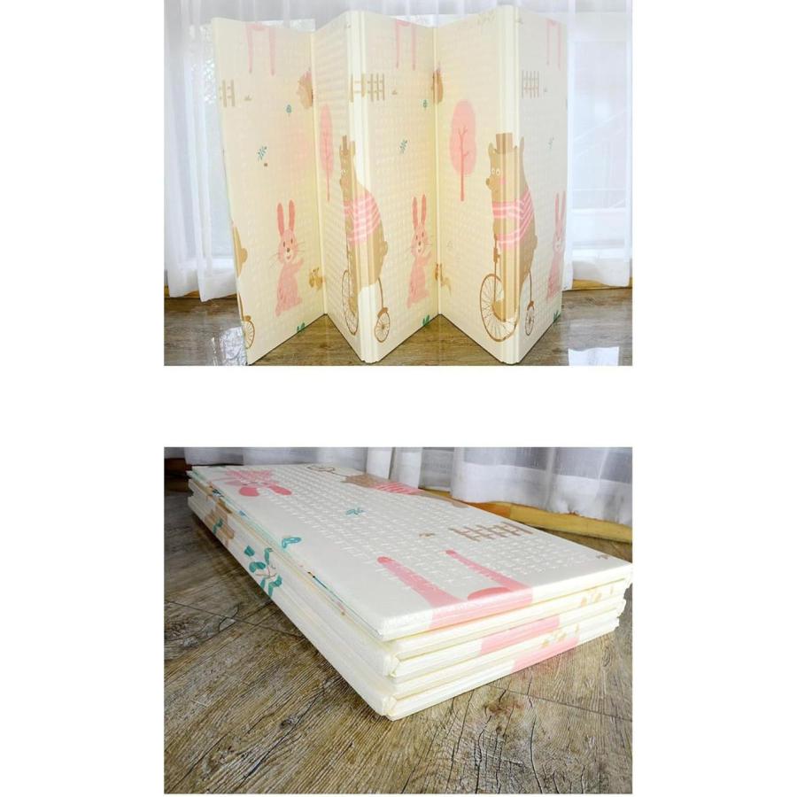 ベビープレイマット 1.8M*1.6M*1.5cm 赤ちゃん 遊びマット フロアマット 両面使用 両面印刷 リバーシブル 遊びマット 吸水の画像