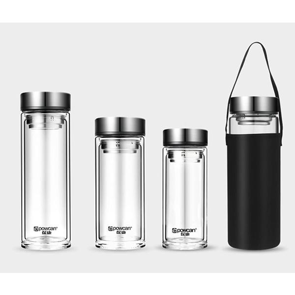 ウォーターボトル 二層ガラス ダブルウォール 1リットル 500ml 800ml